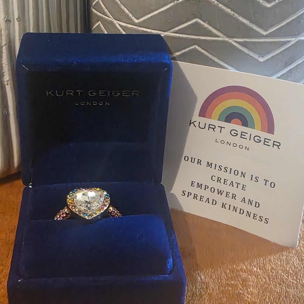 Kurt Geiger Heart Ring with Colorful Stones - Picture 12 of 13